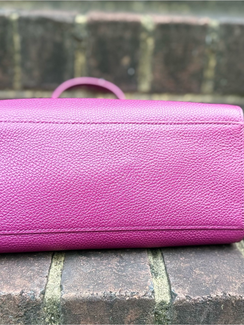 COACH Pebbled Leather Satchel in Berry - Picture 8 of 12